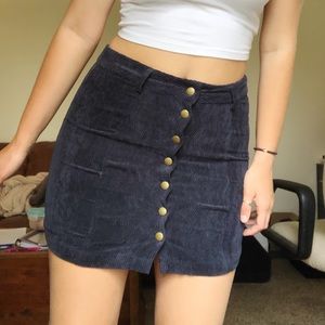 Navy Blue Corduroy Skirt